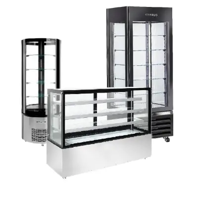 Vitrines verticales réfrigérées pour pâtisserie Vitrines verticales réfrigérées pour pâtisserie