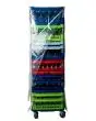 COUVERCLE EN PLASTIQUE TRANSPARENT POUR PANIER AVEC DEUX ZIPS - DIMENSIONS cm L 55 x P 55 x 16 h