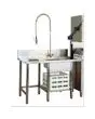 TABLE ENTREE LAVE-VAISSELLE - GAUCHE AVEC EVIER ET TROU DE DEBARASSE AVEC GOMME - Dimensions cm 130x79x85