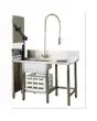 TABLE ENTREE LAVE-VAISSELLE - DROITE AVEC EVIER ET TROU DE DEBARASSE AVEC GOMME - Dimensions cm 130x79x85