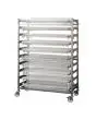 Chariot inox porte broche et grilles - N. 10 rayons cm 118 x 50 x 163 h - Pour mod. Capri et Planetari