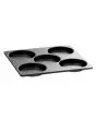 Moule à 5 empreintes en aluminium coulé antiadhésif - Dimensions des empreintes ø cm 11x1,5h - Convient pour les œufs au plat ou les pancakes, préparer des œufs brouillés en portions ou réchauffer divers types de tapas - Dimensions cm 28,2x29,2x2h