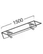 RAMPE EN VERRE TREMPÉ - SUPPORT EN FUSION DE ALUMINIUM  - POUR CUVES CYLINDRIQUES À GRANITÉ / GLACE AVEC  LONGUEUR Cm L 150
