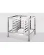 TABLE INOX + PORTEPLAQUES H 100 cm - CAPACITÉ  PLAQUES N. 9