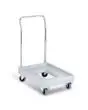 CHARIOT  MAXI DOLLYAVEC POIGNEÉ CHROMÉ POUR MOD. AF6, AF7, AF8, GN1/1 et GN18/18, KOALA70 - Équipé de quatre roues en caoutchouc Ø 100mm, dont deux pivotantes - Dim. cm L 52,5 x P 75 x 96,5 H