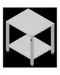 TABLE FIXE - Cod. EKT 423 - Table fixe en Aisi 430 - Pour les modèles EKF 423, EKF 443 et EKF 523 dans toutes les versions - Dimensions 61 x  63 x h 79,1  cm