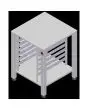 TABLE FIXE - Cod. EKTS 423 - Table fixe en Aisi 430 avec supports universels - Capacité plaques n. 6 GN 2/3 ou n. 6 grilles 42,5 x 34 cm - Pour les modèles EKF 423, EKF 443 et EKF 523 dans toutes les versions - Dim.  61 x 63 x h 79,1 cm