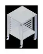 TABLE FIXE - Cod. EKTRS 423 - Table fixe en Aisi 430 avec roues et supports universels - Capacité plaques n. 6 GN 2/3 ou n. 6 grilles 42,5 x 34 cm - Pour les modèles EKF 423, EKF 443 et EKF 523 dans toutes les versions - Dimensions 61 x 63 x h 88,3 cm