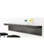 ÉTAGÈRE À CONSOMMATION PROFONDE cm 22 EN FEUILLE PEINTE EN NOIR AVEC POUDRES ÉPOXY - LONGUEUR 200 cm (ACCESSOIRES À APPLIQUER SUR LE MUR)