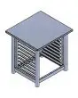 TABLE AVEC  SUPPORTS POUR PLAQUES cm L 61 x P 68 x H 85 - REMARQUE : les plaques doivent être posées sur les grilles, sinon elles ne rentrent pas
