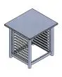 TABLE AVEC  SUPPORTS POUR PLAQUES cm L 77 x P 66 x H 85