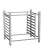 SUPPORT OUVERT ÉLEVÉ - Capacité n. 8 plateaux cm 60x40 - Distance entre les plateaux cm 7 - Dimensions cm L 79,8 x P 59,9 x 78,2 h - Poids Kg 13