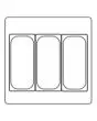 3 BACS À GLACE + SÉPARATEURS - DIMENSIONS L 360 x P 165 x 120 h mm