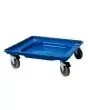 CHARIOT PANIER AVEC BAC D'ÉGOUTTAGE AVEC FREIN - DIMENSIONS cm L 55 X P 55 - NORME CE