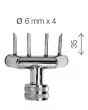 DOUILLE CROISSANTS ø mm 6 x 35 LONGUEUR - SORTIE UNIQUE - APPLICABLE DIRECTEMENT SUR LE GROUPE DE TRÉMIE