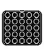 PLAQUE ROUND POUR COOKMATIC - MOD. 12 - EN ALUMINIUM - REVÊTEMENT ANTI-ADHÉSIF - DIMENSIONS L 38 x P 33 cm - CONVIENT AUSSI POUR COOKMATIC SPECIAL - DIM. SUP. ø 5,2 cm - DIM. INF. ø 3,7 cm - H 2 cm - PROFIL LISSE - 25 EMPREINTES RONDES PETITES - ÉPAISSEUR