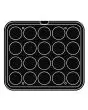 PLAQUE ROUND POUR COOKMATIC - MOD. 21 - EN ALUMINIUM - REVÊTEMENT ANTI-ADHÉSIF - DIMENSIONS L 38 x P 33 cm - CONVIENT AUSSI POUR COOKMATIC SPECIAL - DIM. SUP. ø 6 cm - DIM. INF. ø 5,6 cm - H 2 cm - PROFIL LISSE - 20 EMPREINTES RONDES - ÉPAISSEUR PAROIS 4 