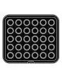 PLAQUE ROUND POUR COOKMATIC - MOD. 46 - EN ALUMINIUM - REVÊTEMENT ANTI-ADHÉSIF - DIMENSIONS L 38 x P 33 cm - CONVIENT AUSSI POUR COOKMATIC SPECIAL - DIM. SUP. ø 4,2 cm - DIM. INF. ø 3,5 cm - H 1,8 cm - PROFIL LISSE - 30 EMPREINTES RONDES PETITES - ÉPAISSE