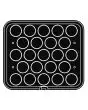 PLAQUE ROUND POUR COOKMATIC - MOD. 57 - EN ALUMINIUM - REVÊTEMENT ANTI-ADHÉSIF - DIMENSIONS L 38 x P 33 cm - CONVIENT AUSSI POUR COOKMATIC SPECIAL - DIM. SUP. ø 5,5 cm - DIM. INF. ø 5,3 cm - H 1,5 cm - PROFIL LISSE - 23 EMPREINTES RONDES - ÉPAISSEUR PAROI