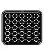 PLAQUE SPÉCIALE COOKMATIC - MOD. 8 - EN ALUMINIUM - REVÊTEMENT ANTI-ADHÉSIF - DIMENSIONS L 38 x P 33 cm - CONVIENT AUSSI POUR COOKMATIC SPECIAL - DIM. SUP. ø 5,7 cm - DIM. INF. ø 2,6 cm - H 2,3 cm - PROFIL LISSE - 25 EMPREINTES TASSE - ÉPAISSEUR PAROIS 3 
