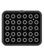 PLAQUE ROUND POUR COOKMATIC - MOD. 9 - EN ALUMINIUM - REVÊTEMENT ANTI-ADHÉSIF - DIMENSIONS L 38 x P 33 cm - CONVIENT AUSSI POUR COOKMATIC SPECIAL - DIM. SUP. ø 3,3 cm - DIM. INF. ø 2,8 cm - H 2 cm - PROFIL LISSE - 30 EMPREINTES RONDES - ÉPAISSEUR PAROIS 3