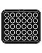 PLAQUE ROUND POUR COOKMATIC - MOD. B - EN ALUMINIUM - REVÊTEMENT ANTI-ADHÉSIF - DIMENSIONS L 38 x P 33 cm - CONVIENT AUSSI POUR COOKMATIC SPECIAL - DIM. SUP. ø 4,7 cm - DIM. INF. ø 3,6 cm - H 1,8 cm - PROFIL FESTONNÉ - 30 EMPREINTES RONDES MOYENNES - ÉPAI