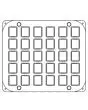 PLAQUE POUR PÂTE À CHOUX POUR COOKMATIC DE FORME CYLINDRIQUE - MOD. PIASTRACHOUX02 - EN ALUMINIUM - REVÊTEMENT ANTI-ADHÉSIF - DIMENSIONS L 38 x P 33 cm - CONVIENT AUSSI POUR COOKMATIC SPECIAL - DIM. EMPREINTE ø 3,2 x 4 cm - 30 EMPREINTES - POIDS PÂTE CRUE