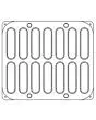 PLAQUE POUR PÂTE À CHOUX POUR COOKMATIC EN FORME D'ÉCLAIR ARRONDI - MOD. PIASTRACHOUX04 - EN ALUMINIUM - REVÊTEMENT ANTI-ADHÉSIF - DIMENSIONS L 38 x P 33 cm - CONVIENT AUSSI POUR COOKMATIC SPECIAL - DIM. EMPREINTE 3 x 12 x 3h cm - 14 EMPREINTES - POIDS PÂ