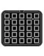 PLAQUE SQUARE POUR COOKMATIC - MOD. G - EN ALUMINIUM - REVÊTEMENT ANTI-ADHÉSIF - DIMENSIONS L 38 x P 33 cm - CONVIENT AUSSI POUR COOKMATIC SPECIAL - DIM. SUP. 4,5 x 4,5 cm - DIM. INF. 3 x 3 cm - H 1,9 cm - PROFIL FESTONNÉ - 25 EMPREINTES CARRÉES - ÉPAISSE