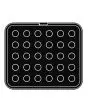 PLAQUE POUR COOKMATIC SPECIAL - MOD. S03 - EN ALUMINIUM - REVÊTEMENT ANTI-ADHÉSIF - DIMENSIONS PLAQUE L 38 x P 35 cm - DIM. SUP. ø 3,1  cm - DIM. INF. ø 2,7 cm - H 3,5 cm - PROFIL LISSE - 30 EMPREINTES RONDES - ÉPAISSEUR PAROIS 3 mm - ÉPAISSEUR FOND 3,5 m