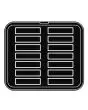 PLAQUE RECTANGLE POUR COOKMATIC - MOD. X - EN ALUMINIUM - REVÊTEMENT ANTI-ADHÉSIF - DIMENSIONS L 38 x P 33 cm - CONVIENT AUSSI POUR COOKMATIC SPECIAL - DIM. SUP. 12 x 3 cm - DIM. INF. 11,7 x 2,7 cm - H 2 cm - PROFIL LISSE - 14 EMPREINTES RECTANGULAIRES GR