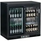 VITRINE RÉFRIGÉRÉE EN TÔLE PEINTE ET ALLUMINIUM- POUR BOISSONS - Mod. G-BC2PS - VENTILÉ- CAPACITÉ 223 Lt - N. 2 PORTES COULISSANTES - Température +2°/+8°C - Dim. 92x53,5x92 cm - Norme CE