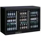 VITRINE RÉFRIGÉRÉE EN TÔLE PEINTE ET ALLUMINIUM - POUR BOISSONS - Mod. G-BC3PS - VENTILÉ - CAPACITÉ 335 Lt - N. 3 PORTES COULISSANTES - Température +2°/+8°C - Dim. 135x53,5x92 cm - Norme CE