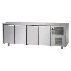 TABLE RÉFRIGÉRÉE EN ACIER INOX AISI 304 - Mod.  UG04M60 - VENTILÉ - N. 4 PORTES - TEMPÉRATURE 0°/+10°C - Dim. 236x60xh85/92 cm - Norma CE