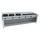 CUISINIÈRE À GAZ EURASIE  6 FEUX - MOD. PAP06 - Construite exclusivement sur mesure - Compartiment ouvert - Plan de travaille lisse - Puissance au gaz à choisir entre kW  3,0/4,5/7,5/9,5/14/21 - Dim. 150x100xh85 cm - Norme CE