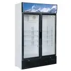 ARMOIRE RÉFRIGÉRÉE EN TÔLE PEINTE- POUR SNACK - STATIQUE - Mod. G-SNACK638L2TNG - Capacité 620 Lt - N. 2 PORTES EN VERRE - Température +1°/+8°C - Dim. 119,8x53x188 cm - Norme CE