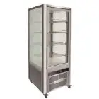 VITRINE RÉFRIGÉRÉE VERTICALE EN ACIER INOX AISI 430 - DOUBLE VITRE SUR 4 CÔTÉS - Mod. G-VGP400R - VENTILÉ - CAPACITÉ' Lt 408 - Température +2°/+8°C - Dim. 70,6 x74 x180 h cm - Norme CE