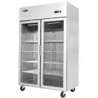 ARMOIRE RÉFRIGÉRÉE EN ACIER INOX - Mod. MCF8605GR - FROID VENTILÉ - CAPACITÉ 1240 L - 2 PORTES VITRÉES - TEMPÉRATURE 0°/+8°C - Dim. L 131,4 x P 80,5 x h 206,5 cm - Norme CE