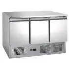 SALADETTE ET TABLE RÉFRIGÉRÉE - GASTRONORM 1/1 ( 53x32,5 cm) - STATIQUE - Mod. G-S903TOP FC - N. 3 portes réfrigérées - Température +2°/+8°C - Dim. 136,5x70x85  cm - Norme CE