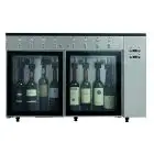 DISTRIBUTEUR DE VIN AU VERRE ET MACHINE À AZOTE - Mod VINO 6 - Plug & Play - Structure en acier inoxydable AISI 304 - Capacité : 6 bouteilles disposées en ligne, deux compartiments de 3 bouteilles chacun - Alimentation 220/240V/1/50 Hz - Dimensions cm L 8