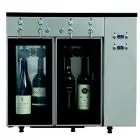 DISTRIBUTEUR DE VIN AU VERRE ET MACHINE À AZOTE - Mod VINO 4 - Plug & Play - Structure en acier inoxydable AISI 304 - Capacité : 4 bouteilles disposées en ligne, deux compartiments de 2 bouteilles chacun - Alimentation 220/240V/1/50 Hz - Dimensions cm L 6