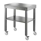 CHARIOT À DEUX ÉTAGÈRES - MOD. 6830 - PIEDS EN BOIS MASSIF - N. 2 ÉTAGÈRES EN MÉLAMINE - DIM.  70 x  45 x h 84 cm cm