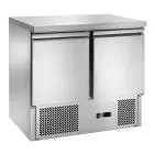 SALADETTE ET TABLE RÉFRIGÉRÉE EN ACIER INOX - Mod. CM941 - STATIQUE - GASTRONORM 1/1(cm 53 x 32,5) - N. 2 PORTES RÉFRIGÉRÉES - THERMOSTAT NUMÉRIQUE- TEMPÉRATURE +2º/+8ºC - Dim. 90 x 70 x h 85 cm - Norme CE