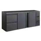 ARRIÈRE DE BAR RÉFRIGÉRÉ POUR BOISSONS - Mod DD 322 UF - Température 0°/+10°C - Capacité de 482 litres - Alimentation monophasée V220/1 - Puissance de 320 W - Dimensions cm L 200,2 x P 51,3 x H 86 - Poids de 106 kg