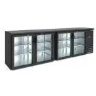 ARRIÈRE DE BAR RÉFRIGÉRÉ POUR BOISSONS - Mod DD 400 IF - Température 0°/+10°C - Capacité lt. 586 - Alimentation monophasée V220/1 - Puissance W 320 - Dimensions cm L 254,2 x P 53,5 x H 86 - Poids Kg. 150