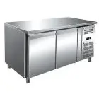 TABLE RÉFRIGÉRÉE EN ACIER INOX AISI 304 - FROID VENTILÉ - Mod. ECZ2100BT - GASTRONORM 1/1 (53 x 32,5 cm) - 2 PORTES - CAPACITÉ 314 L - TEMPÉRATURE -10°/-20°C - Dim. L 136 x P 70 x h 86 cm - Norme CE
