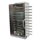 MULTIGRILL - MOD. CEV6 - Structure portante en acier inox - 3 résistances blindées indépendantes, avec régulateur d'énergie - 6 + 5 épées inox - Alimentation 400V/3N triphasée - Puissance 5,4 KW - Dimensions : L 58,7 X P 31,5 X h 109 cm - Norme CE