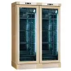 VITRINE RÉFRIGÉRÉE POUR VIN - Mod ENY 820 N NATURAL - STATIQUE - TEMPÉRATURE °C +4/+18 - N. 2 PORTES EN VERRE - STRUCTURE EN BOIS FRÊNE NATUREL - CAPACITÉ BRUTE Lt. 764 - CAPACITÉ NETTE Lt. 604 - PUISSANCE W 244 - ALIMENTATION 220/50Hz MONOPHASÉE - DIMENS