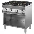 CUISINE À GAZ - Mod 9DGMH4B12 - 4 FEUX - COMPARTIMENT OUVERT - FLAMME PILOTE - Dimensions L 80 x P 90 x H 85/90 cm