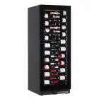 VITRINE RÉFRIGÉRÉE POUR VIN - Mod EY160I1VD NL - VENTILÉE - TEMPÉRATURE °C +2/+20 - 1 PORTE EN VERRE - STRUCTURE EN TÔLE LAQUÉE NOIRE - CAPACITÉ BRUTE DE 386 L - PUISSANCE 130 W - ALIMENTATION 220/50Hz MONOPHASÉE - DIMENSIONS cm L 59,5 x P 69 x H 160